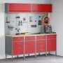 10-Piece Cabinet and Tool Board Set Red MDF and Metal | Foro24.es | Tu tienda online para hogar, jardín y más Foro24.es