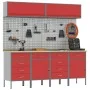 10-Piece Cabinet and Tool Board Set Red MDF and Metal | Foro24.es | Tu tienda online para hogar, jardín y más Foro24.es