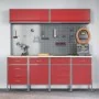 10-Piece Cabinet and Tool Board Set Red MDF and Metal | Foro24.es | Tu tienda online para hogar, jardín y más Foro24.es