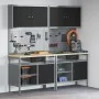 8-Piece Workbench Set in Black Steel | Foro24.es | Tu tienda online para hogar, jardín y más Foro24.es