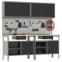 8-Piece Workbench Set in Black Steel | Foro24.es | Tu tienda online para hogar, jardín y más Foro24.es