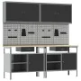 8-Piece Workbench Set in Black Steel | Foro24.es | Tu tienda online para hogar, jardín y más Foro24.es