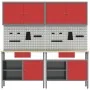 Red Steel 8-Piece Workbench Set | Foro24.es | Tu tienda online para hogar, jardín y más Foro24.es