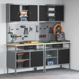 8-teiliges Werkbank-Set aus schwarzem Stahl von , Arbeitstische - Ref: Foro24-3321496, Preis: 592,07 €, Rabatt: %