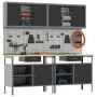 8-Piece Workbench Set in Black Steel by , Work tables - Ref: Foro24-3321496, Price: 582,30 €, Discount: %