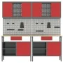 8-Piece Workbench Set in Red Steel | Foro24.es | Tu tienda online para hogar, jardín y más Foro24.es
