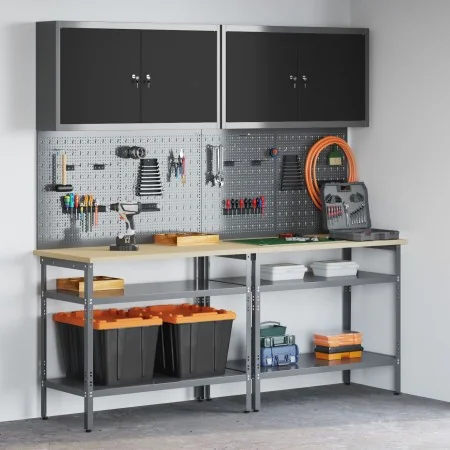 Juego de banco de trabajo de 8 piezas en acero gris de , Mesas de trabajo - Ref: Foro24-3321500, Precio: 430,52 €, Descuento: %