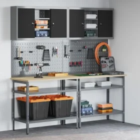8-Piece Workbench Set Steel Gray