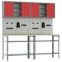 8-Piece Red Composite Wood and Metal Tool Storage Table Set | Foro24.es | Tu tienda online para hogar, jardín y más Foro24.es
