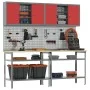 Conjunto de Mesa de Almacenamiento de Herramientas de 8 Piezas Rojo de Madera Compuesta y Metal de , Mesas de trabajo - Ref: ...
