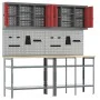 8-Piece Red Composite Wood and Metal Tool Storage Table Set | Foro24.es | Tu tienda online para hogar, jardín y más Foro24.es