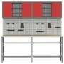 8-Piece Red Composite Wood and Metal Tool Storage Table Set | Foro24.es | Tu tienda online para hogar, jardín y más Foro24.es