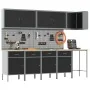 12-Piece Cabinet and Perforation Board Set Black MDF and Metal by , Work tables - Ref: Foro24-3321506, Price: 903,80 €, Disco...