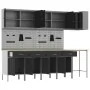 12-Piece Cabinet and Perforation Board Set Black MDF and Metal by , Work tables - Ref: Foro24-3321506, Price: 903,80 €, Disco...