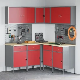 Set of 12 Pieces of Work Cabinet and Red MDF and