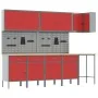 Set of 12 Pieces of Work Cabinet and Red MDF and Metal Pegboard | Foro24.es | Tu tienda online para hogar, jardín y más Foro24.es