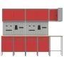 Set of 12 Pieces of Work Cabinet and Red MDF and Metal Pegboard | Foro24.es | Tu tienda online para hogar, jardín y más Foro24.es