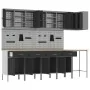 12-Piece Set for Work Cabinet and Tool Panel Black MDF and Metal by , Work tables - Ref: Foro24-3321508, Price: 911,57 €, Dis...
