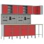 Set mit 12 Arbeitstisch und Bohrplatte mit 12 Stück, rotes MDF und Metall von , Arbeitstische - Ref: Foro24-3321509, Preis: 8...