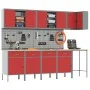 Set of 12 Work Table and Drilling Panel of 12 Pieces Red MDF and Metal | Foro24.es | Tu tienda online para hogar, jardín y más Foro24.es
