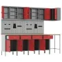 Set of 12 Work Table and Drilling Panel of 12 Pieces Red MDF and Metal | Foro24.es | Tu tienda online para hogar, jardín y más Foro24.es
