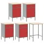 Set mit 12 Arbeitstisch und Bohrplatte mit 12 Stück, rotes MDF und Metall von , Arbeitstische - Ref: Foro24-3321509, Preis: 8...