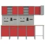 Set of 12 Work Table and Drilling Panel of 12 Pieces Red MDF and Metal | Foro24.es | Tu tienda online para hogar, jardín y más Foro24.es