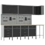 12-Piece MDF and Black Metal Cabinet and Perforated Panel Set | Foro24.es | Tu tienda online para hogar, jardín y más Foro24.es