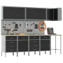 12-Piece MDF and Black Metal Cabinet and Perforated Panel Set | Foro24.es | Tu tienda online para hogar, jardín y más Foro24.es