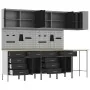 12-Piece MDF and Black Metal Cabinet and Perforated Panel Set | Foro24.es | Tu tienda online para hogar, jardín y más Foro24.es