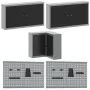12-Piece MDF and Black Metal Cabinet and Perforated Panel Set | Foro24.es | Tu tienda online para hogar, jardín y más Foro24.es