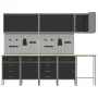 12-Piece MDF and Black Metal Cabinet and Perforated Panel Set | Foro24.es | Tu tienda online para hogar, jardín y más Foro24.es