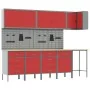 Set of 12 Cabinets and Work Tables of 12 Pieces Red MDF and Metal | Foro24.es | Tu tienda online para hogar, jardín y más Foro24.es