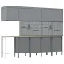 Set of 12 Cabinets and Work Tables of 12 Pieces Red MDF and Metal | Foro24.es | Tu tienda online para hogar, jardín y más Foro24.es