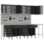 12-piece work cabinet and peg panel set in black MDF and metal by , Work tables - Ref: Foro24-3321512, Price: 966,12 €, Disco...