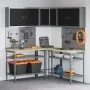 Set de mesa de almacenamiento de herramientas de 10 piezas Negro Madera Ingenierizada y Metal de , Mesas de trabajo - Ref: Fo...