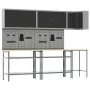 Set de mesa de almacenamiento de herramientas de 10 piezas Negro Madera Ingenierizada y Metal de , Mesas de trabajo - Ref: Fo...
