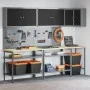 10-piece tool storage table set Black Engineered Wood and Metal | Foro24.es | Tu tienda online para hogar, jardín y más Foro24.es