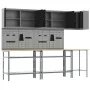 Set de mesa de almacenamiento de herramientas de 10 piezas Negro Madera Ingenierizada y Metal de , Mesas de trabajo - Ref: Fo...