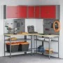 10-piece tool storage table set in composite wood and red metal | Foro24.es | Tu tienda online para hogar, jardín y más Foro24.es