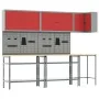 10-piece tool storage table set in composite wood and red metal | Foro24.es | Tu tienda online para hogar, jardín y más Foro24.es