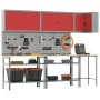 10-piece tool storage table set in composite wood and red metal | Foro24.es | Tu tienda online para hogar, jardín y más Foro24.es
