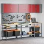 10-piece tool storage table set in composite wood and red metal | Foro24.es | Tu tienda online para hogar, jardín y más Foro24.es