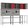 10-piece tool storage table set in composite wood and red metal | Foro24.es | Tu tienda online para hogar, jardín y más Foro24.es