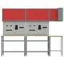 10-piece tool storage table set in composite wood and red metal | Foro24.es | Tu tienda online para hogar, jardín y más Foro24.es
