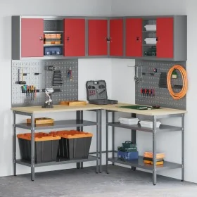 10-Piece Engineered Wood and Red Metal Tool