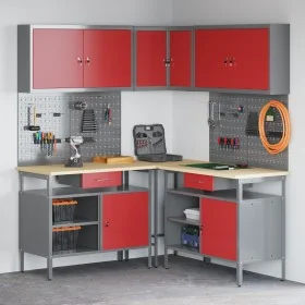 10-piece tool table set in red, made of
