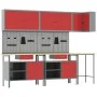 10-piece tool table set in red, made of engineered wood and metal | Foro24.es | Tu tienda online para hogar, jardín y más Foro24.es