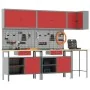 10-piece tool table set in red, made of engineered wood and metal | Foro24.es | Tu tienda online para hogar, jardín y más Foro24.es