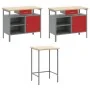 10-piece tool table set in red, made of engineered wood and metal | Foro24.es | Tu tienda online para hogar, jardín y más Foro24.es